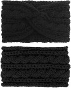 DRESHOW Knit Crochet Headband for Women Ear Warmer Soft Turban Stretch Warmer Headbands Winter Fashion Head Wrap