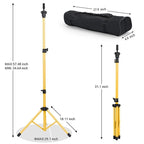 Klvied Reinforced Wig Head Stand, Adjustable Wig Stand tripod for Cosmetology Hairdressing, Metal Mannequin Head Stand for Styling,Golden Yellow(Mannequin Head Not Included)
