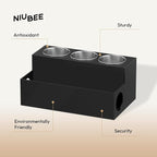 NIUBEE Hair Tool Organizer, Black Acrylic Hair Dryer and Styling Holder, Bathroom Countertop Blow Dryer Holder, Vanity Caddy Storage Stand for Accessories, Makeup, Toiletries