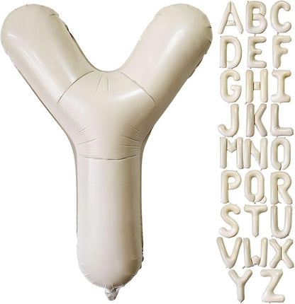 Cream White Letter Y Balloons, 40 Inch Giant Letter Balloons Y Foil Mylar by Lovoir