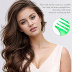Hair Comb Set - Green, Wide-Tooth, Fine-Tooth, Rat Tail, and Dual Comb for Men and Women