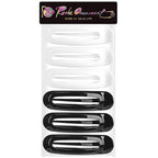 RC ROCHE 6 Pcs Flat Claw Hair Clips for Women Alligator French Barrette Long Thick Hair Duckbill Curved No Slip Grip Lay Flat Side Slide Firm Classic Styling, Medium Black & White