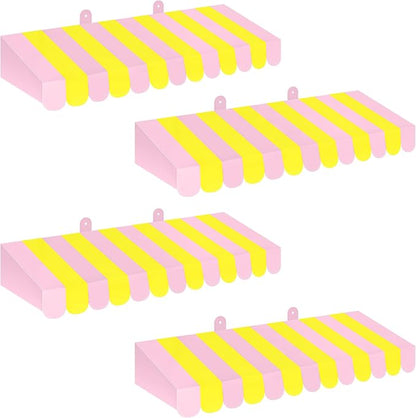 Boao 4 Pack Circus Awning Decoration 3D Stripe Cardboard Awning Carnival Wall by Boao
