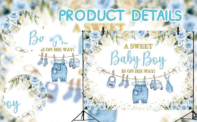 Cute Clothes Baby Shower Backdrop - Image 8
