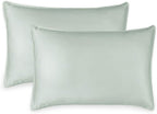 King Pillowcases by Pure Bamboo, Genuine 100% Organic Viscose Derived from Bamboo, Luxuriously Soft & Cooling, Double Stitching, Envelope Closure (2 King Pillowcases, Sea Glass)