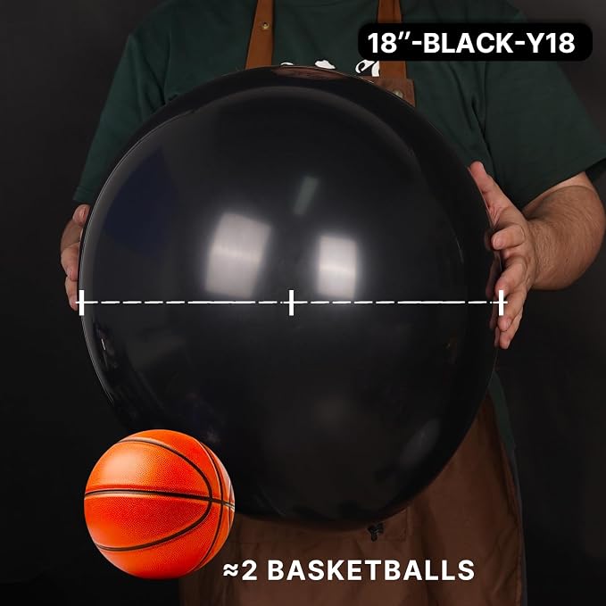 PartyWoo Black Balloons 20pcs Matte Latex Helium Balloons 18 Inch | Baby Shower - Image 2