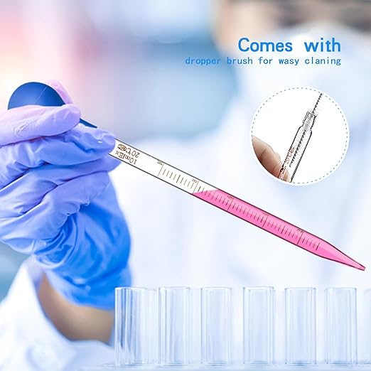 Droppers 10ml Pipettes Glass Graduated Dropper Lab Pipette Liquid Pipette (8)