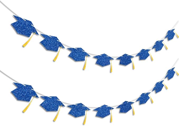 Graduation Decorations Class of 2026 Blue Graduation Cap Banner - Image 2