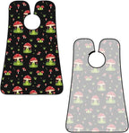 Beard Hair Catcher for Men, Waterproof Shaving Bib Apron Non-Stick, Trimming Tool for Dad Husband, Cute Frogs Cartoon Mushroom Hats Shave Bib