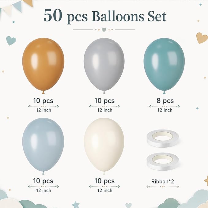 Brown Blue Teal Balloons - Image 2