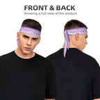 Men's Women Purple Glitter Pattern Cheetah Leopard Print Sports Sweatband Multipurpose Novelty Head Ribbon Headdress for Yoga Athletic Spa