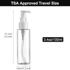 Cosywell Plastic Pump Bottles Dispenser TSA Approved 3.4oz 12 Pack Portable Refillable Container Clear Plastic Lotion Pump Dispenser Bottle for Facial Cleansing Oil Shampoo Shower Gel