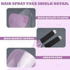 AUEAR, Hair Salon Hairspray Face Shield Haircut Cover Plastic Protector Mask for Hairstylist Makeup Coloring (2 Pack Pink & Clear)