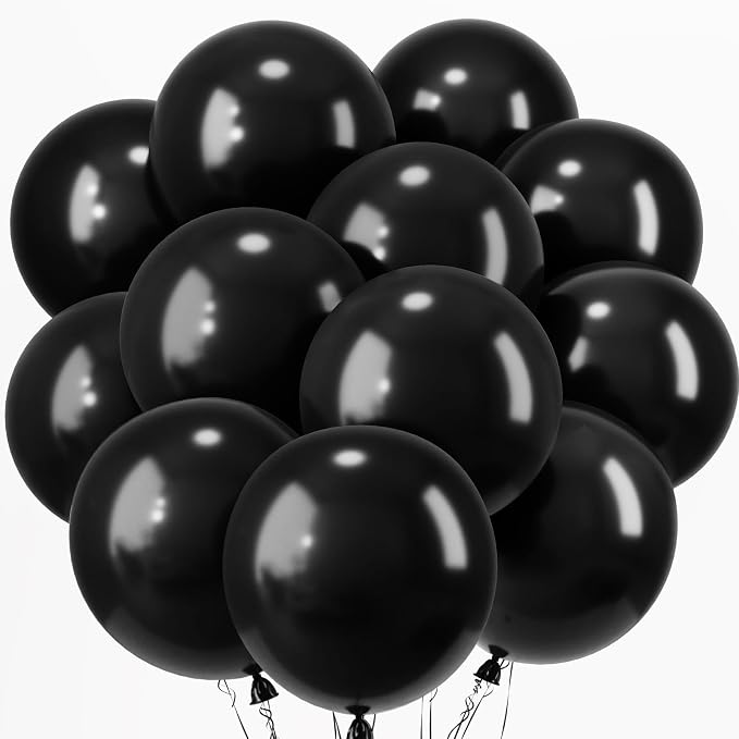 RUBFAC Black Large Balloons 36Pack 18 Inch, 2026 International Football Game by RUBFAC