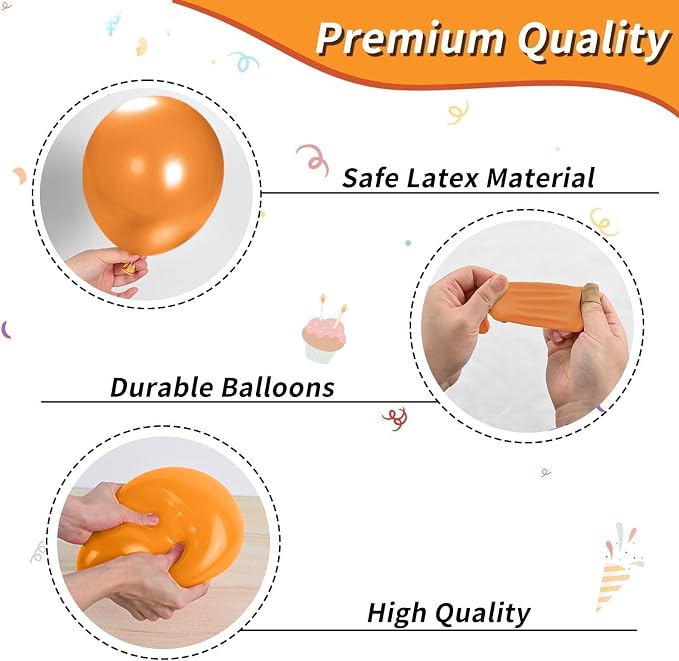 Fall Balloons, 12 Inch Orange and Sand Gold Balloons - Image 3