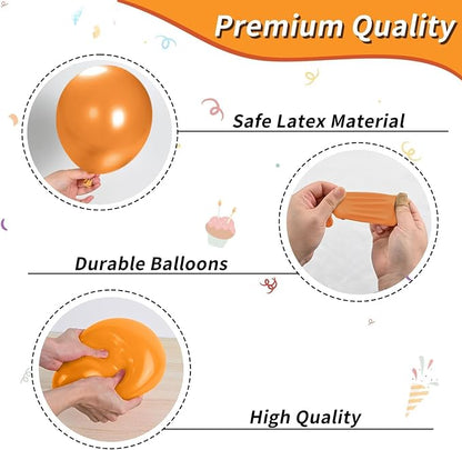 Fall Balloons, 12 Inch Orange and Sand Gold Balloons - Image 3