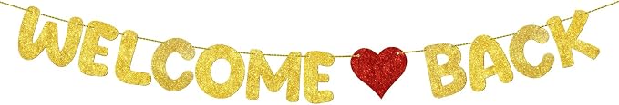Fulmoon Pre Strung Welcome Back Glitter Banner First Day of School Party by Fulmoon