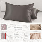 PROMEED 23 Momme Grade 6A+ Mulberry Silk Pillowcase 2 Pack, 100% Natural Silk Pillow Cases Set of 2, Premium Silk Pillow Case Cover for Hair and Skin (Queen 20"x30", Grey)