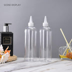Hair Color Applicator, 16 Ounce Squeeze Bottle for Hair, PET Plastic Refillable With Clear Twist Top Cap - 2 Pack, Transparent