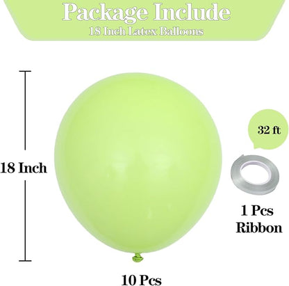 18 Inch Lime Green Balloons, Baby Shower, Birthday Party and Event Decoration - Image 2