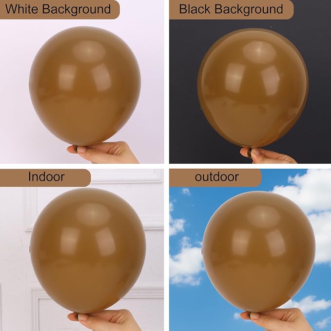 RUBFAC Brown Balloons 129pcs Different Sizes Pack of 18 12 10 5 Inch | Latex - Image 4