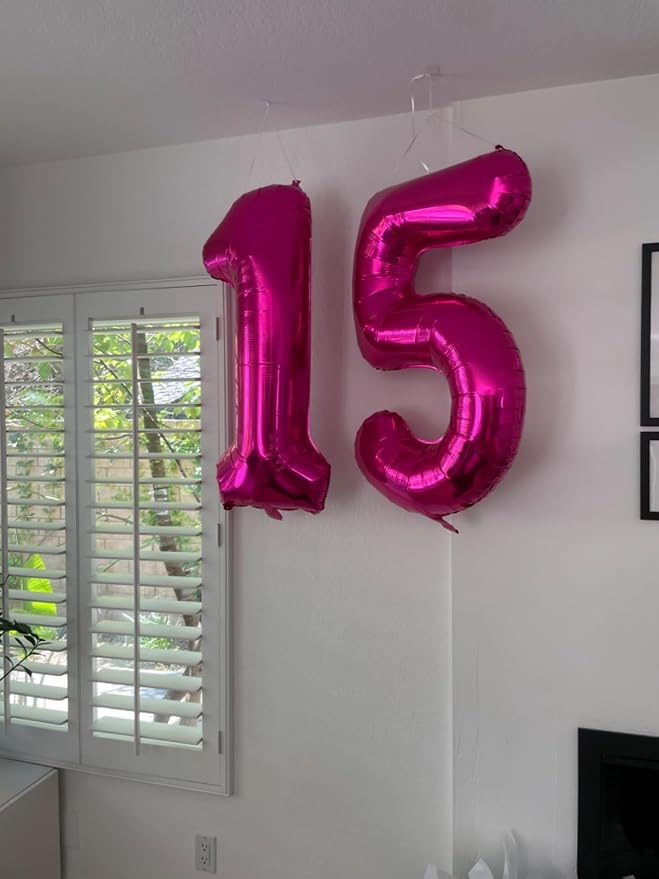 1 Balloon Number 40 Inch Hot Pink Balloons - Image 3