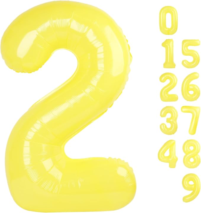 2 Balloon Number 40 Inch Yellow Balloons by Mluchee