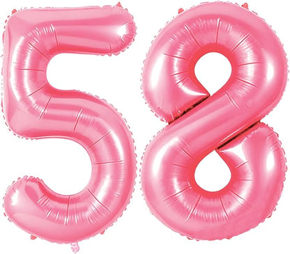 Number 58 Balloons for 58th Birthday Party Decorations, 0-100 Large No.58 by Joycard