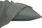 NTBAY Zippered Satin Pillow Cases for Hair and Skin, Luxury King Hidden Zipper Pillowcases Set of 2, 20x36 Inches, Dark Grey