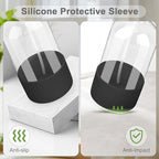 2 Pack Glass Spray Bottles with Silicone Sleeve, 16 oz Empty Refillable Containers with Adjustable Spray Nozzles, Spray Bottles for Hair, Cleaning Solutions and Plants Black