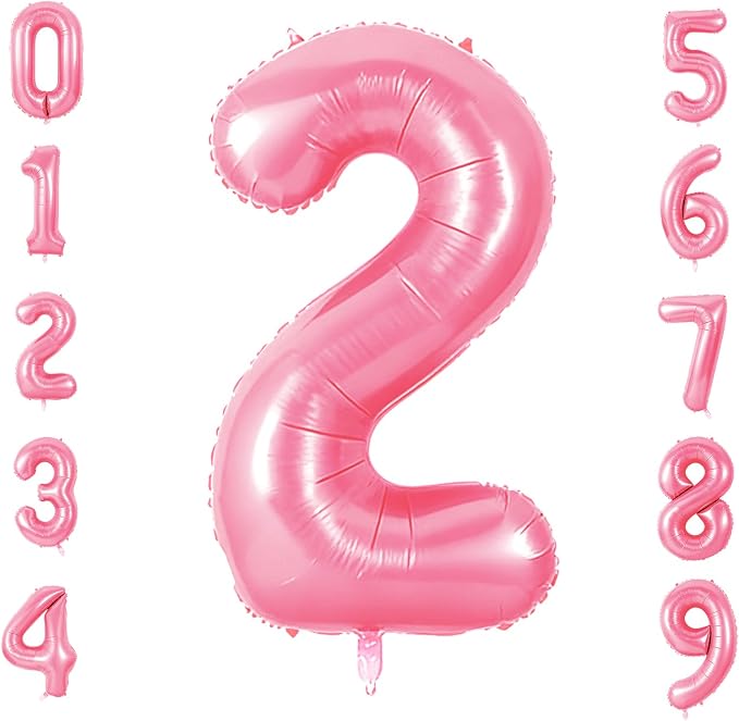Number 2 Balloons for 2th Birthday Party Decorations, 0-100 Large No.2 Balloons by Joycard