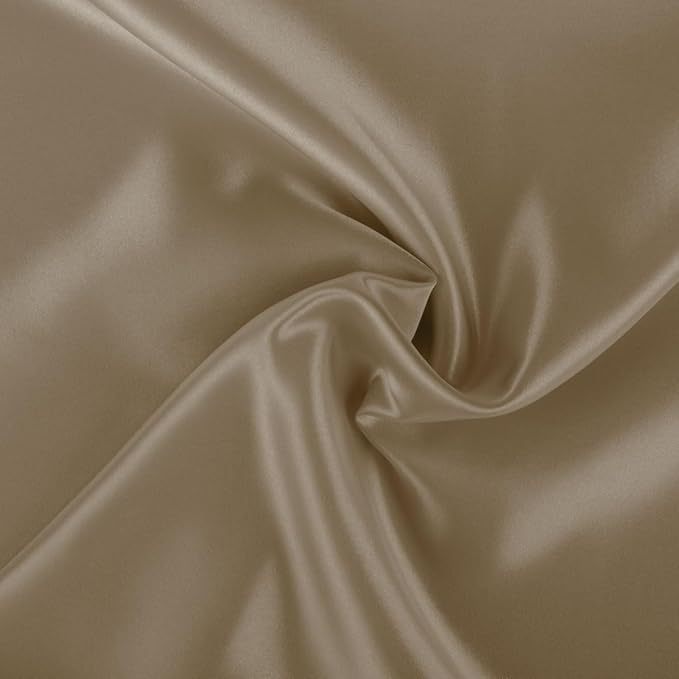 BLISSFORD Satin Pillowcase with Zipper, for Hair and Skin Care, Feels Soft and Cool Like a Silk Pillowcase, Beige Satin Pillow Cases 2 Pack, Slik Pillow Cover, King Size, Set of 2