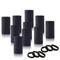 Hair Ties Hair Elastics Bands Seamless Cotton No Damage Thick Curly Hair Long-Lasting Braids Ponytails Holders All Hair Types Pain-Free Hair Accessories Women Men Black 50 PCS