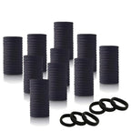 Hair Ties Hair Elastics Bands Seamless Cotton No Damage Thick Curly Hair Long-Lasting Braids Ponytails Holders All Hair Types Pain-Free Hair Accessories Women Men Black 50 PCS
