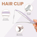 Hair Clips for Styling Sectioning - 6 PCS No Crease Hair Clips for Women - Non Slip Duck Billed Hair Roller Clips with Silicone Band - Salon Hair Sectioning Clips - Gray