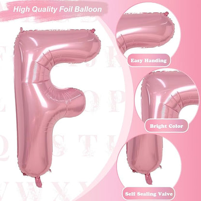 Giant Alphabet F Foil Letter Balloon, Pastel Pink Inflatable Word Balloons F - Image 9