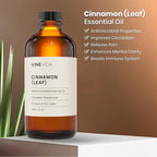 VINEVIDA Cinnamon Leaf Essential Oil 4 oz - Undiluted Cinnamon Oil 4 oz - Cinnamon Candle Oil Scent - DIY Candle Scents for Candlemaking - Bulk Essential Oil for Soap Making Safe for Skin