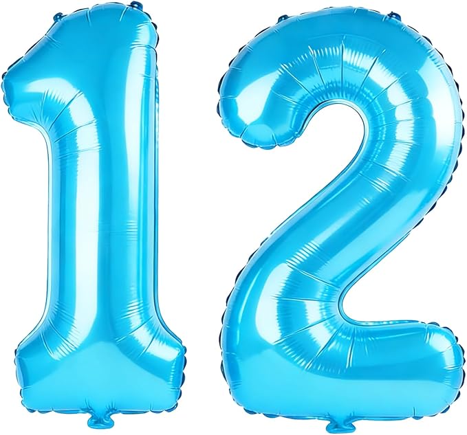 40 Inch Number 12 Balloons for 12th Birthday Party Decorations, 0-100 Jewelry by FOBELEC