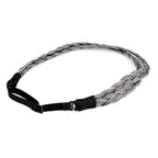 DIGUAN Double Three Strand Synthetic Hair Braided Headband Hairpiece Extension Women Girl Beauty accessory (Dark Gray)