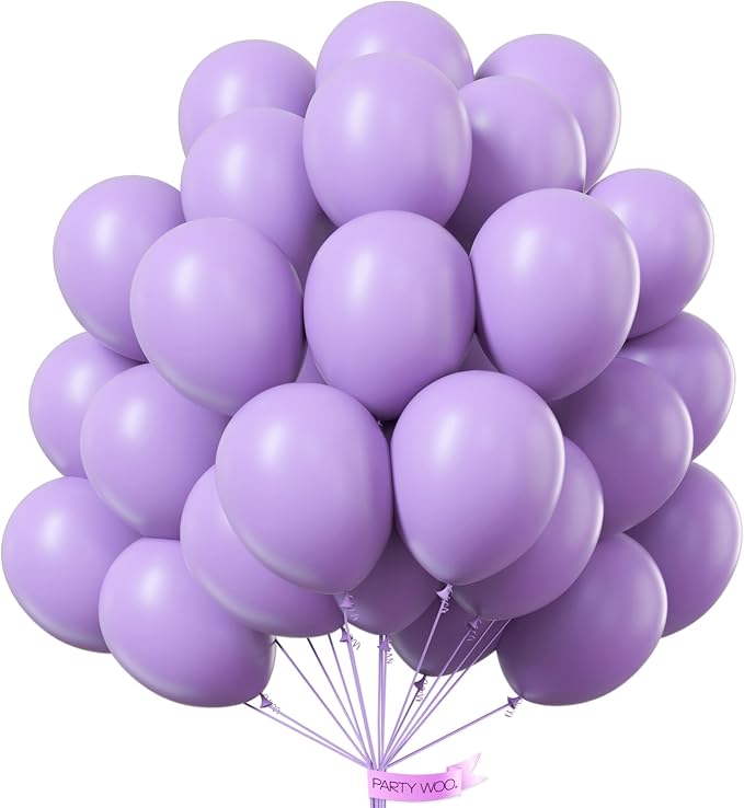 PartyWoo Lavender Balloons 101pcs Light Pastel Purple Lilac Purple Color | 12 by PartyWoo