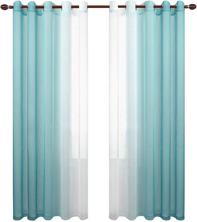 DWCN Ombre Faux Linen Sheer Curtains - Image 7