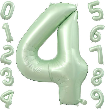 40 Inch Olive Green Number 4 Foil Balloon by TNCDJKPA