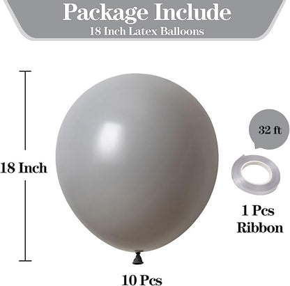 18 Inch Grey Balloons, Baby Shower, Birthday Party and Event Decoration - Image 2