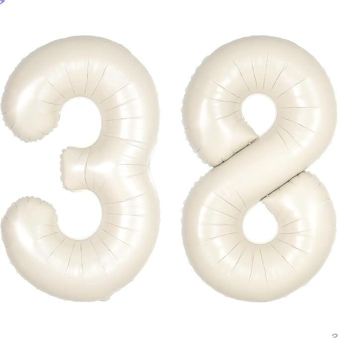 Cream White Number 38 83 Balloon by Unknown
