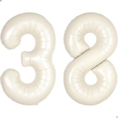 Cream White Number 38 83 Balloon by Unknown