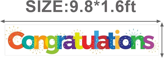 Colorful Congratulations Large Banner Wedding, Anniversary, Graduation - Image 6