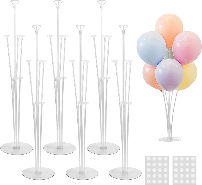 6 Sets Balloon Stand Kits, Balloon Holders Table Centerpieces | Balloon sticks by JOYYPOP