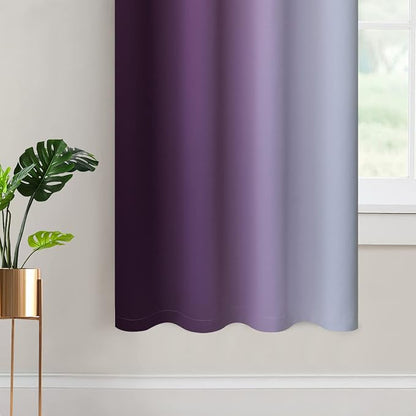 Yakamok Ombre Curtains Purple and Greyish White - Image 4