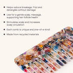Everist Confetti Comb – Recycled, Travel-Friendly Wide-Tooth Detangling Comb for All Hair Types