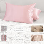 PROMEED 23 Momme Grade 6A+ Pink Silk Pillowcase with Zipper, Premium Mulberry Silk Pillow Cases for Women Hair, Natural Silk Anti Acne Pillowcase (King 20"x36", Pink)